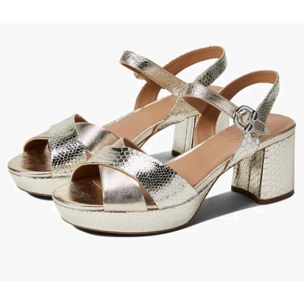 Aerosoles womens Cosmos Heeled Sandal  Soft Gold Leather 6.5M